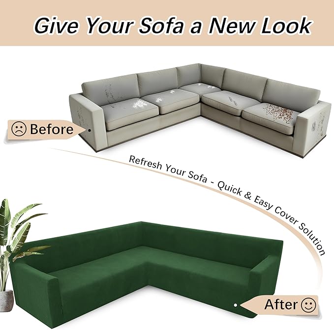Arfntevss Stretch Sectional Couch Covers L Shaped Corner Sectional Sofa Cover
