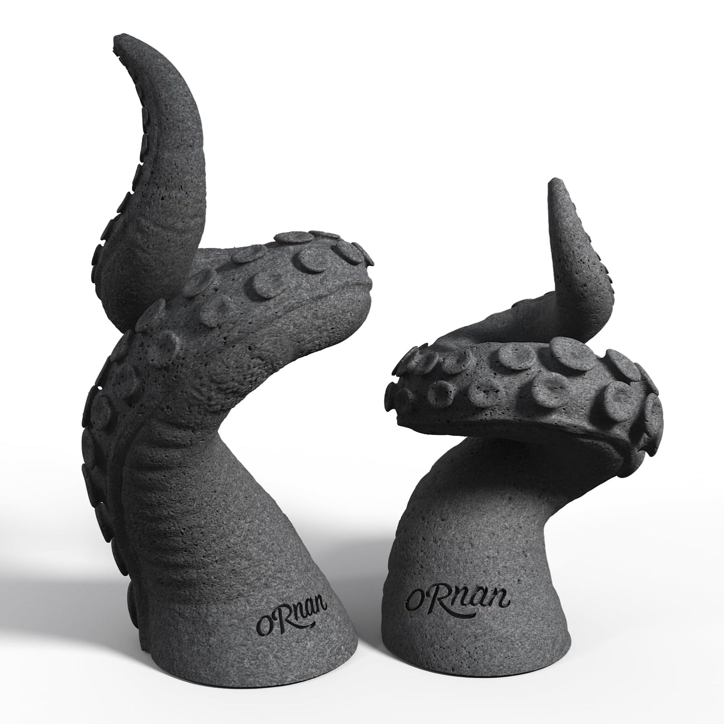 ORNAN Octopus Candlestick Holders True Natural Reclaimed Stone, Set of 2 Premium Reclaimed Stone Candlestick Holder for Wedding Dinning Party, Candle Stand for 3/4 inch Thick Candles Color Black