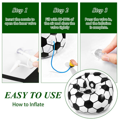 Anglechic 6 Pack Inflatable Soccer Bean Bag Chair 41 Inch Blow up Soccer Sofa with Foot Pump, Inflatable Bean Bag Chair for Adults, Portable Air Cushion Lounge for Outdoor Camping Party