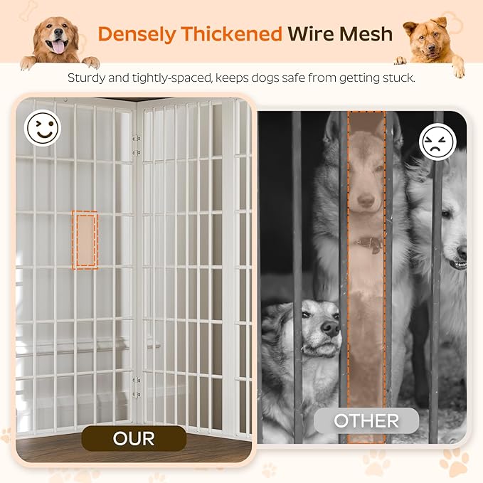YATINEY Foldable Dog Crate Furniture, 47.2" Dog Crate