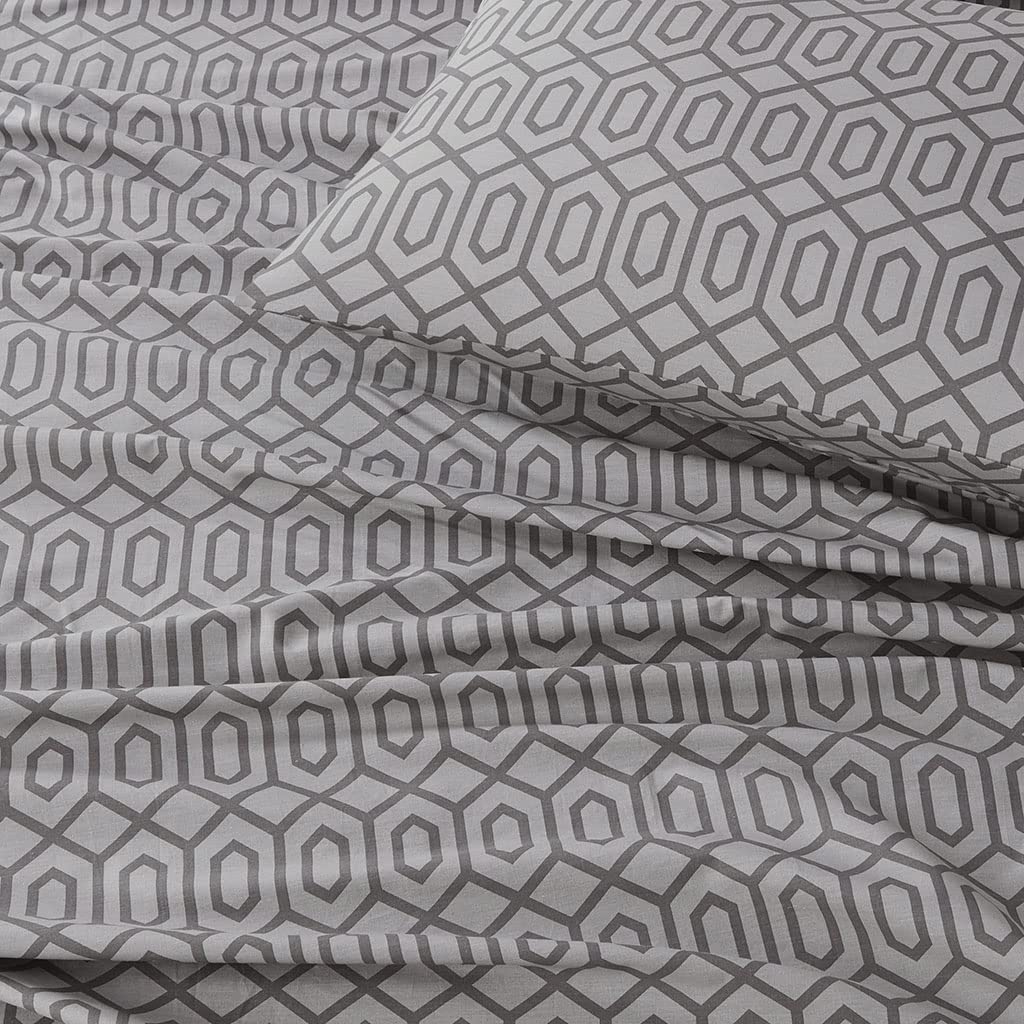 Comfort Spaces 100% Cotton Sheet Set Breathable, Lightweight, Soft with 12" Elastic Pocket Fits up to 14" Mattress, All Season Cozy Bedding, Matching Pillow Case, Twin XL Diamond Sliver 3 Piece