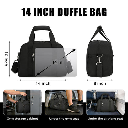 SeaRock 14 inch Small Gym Bag for Men & Women, Mini Duffle Bag for Travel Sports, Lightweight Carry On Duffel Bag, Black