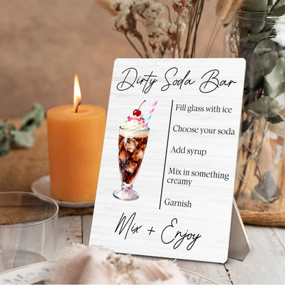ERYBHKRTYH Dirty Soda Bar Sign - Dirty Soda Bar Supplies, Baby Bridal Shower Decorations, Signature Drinks Sign Wedding, 5x7 Inch
