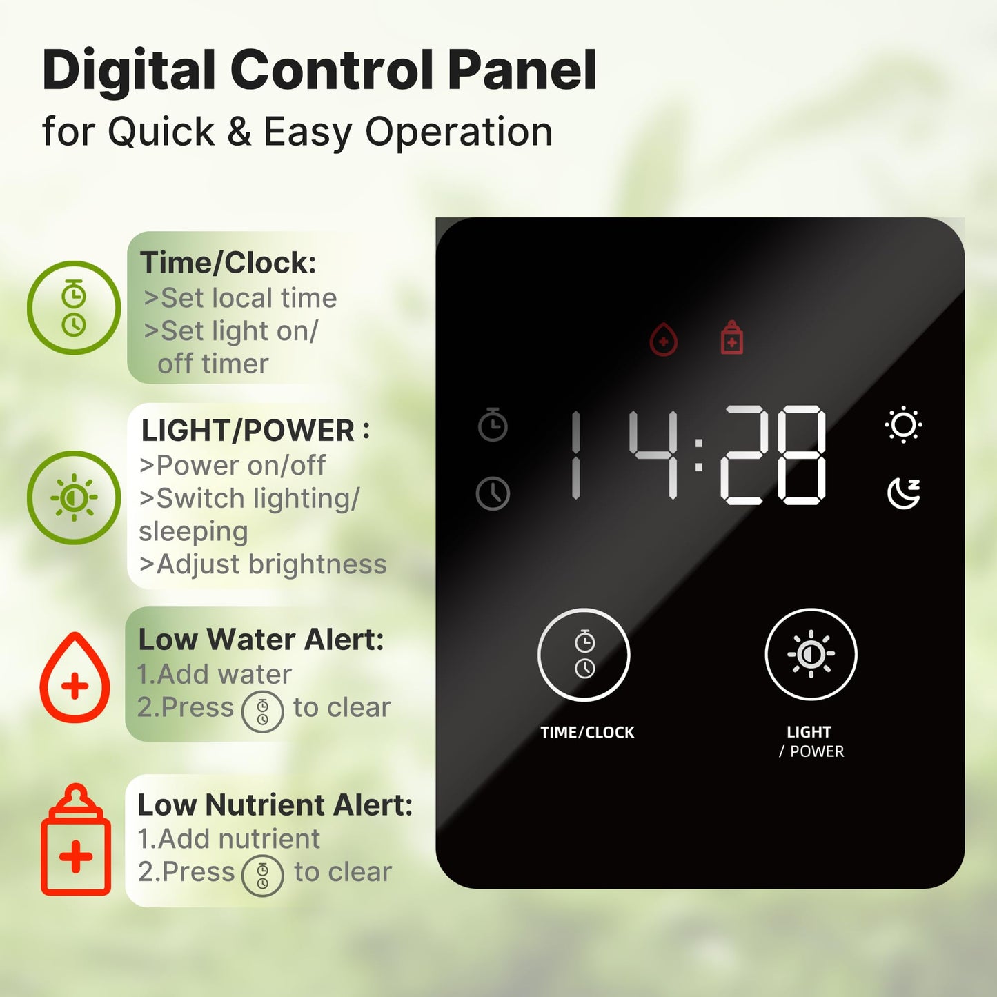 SUNCOZE 20 Pods Hydroponics Growing System Kit, Indoor Herb Garden with 30W LED Grow Light, 10L Large Water Tank, Up to 25" Height, Plants Germination Kit with Quiet Pump, Black