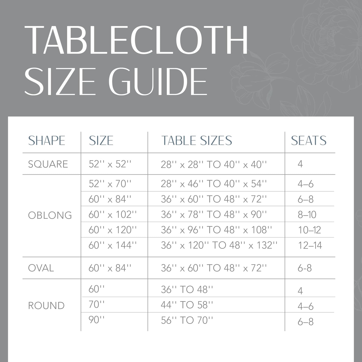 Threadmade Continental Solid Texture Water Resistant Tablecloth, White - 60" W x 84" L
