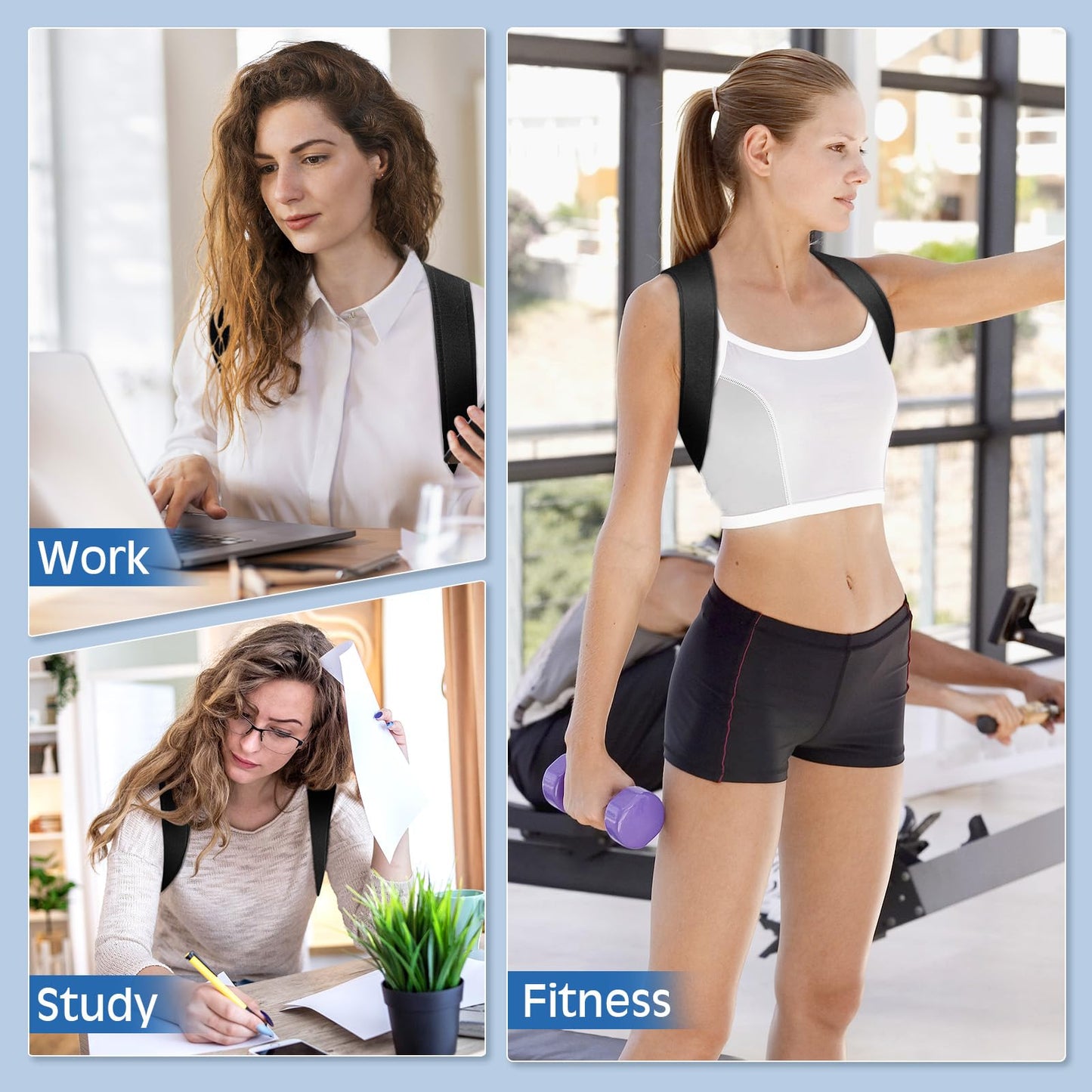 sundpik Posture Corrector for Women and Men, Adjustable Upper Back Brace, Spine Support Straightener, Neck, Shoulder, Back and Lumbar Pain Relief, Comfortable & Breathable