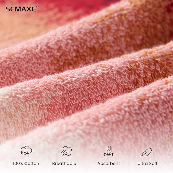 SEMAXE Hand Towels for Bathroom, 100% Cotton Towels