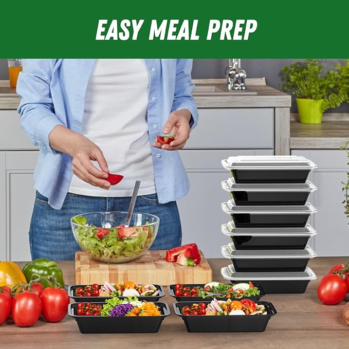 50 Pack 32 oz Meal Prep Containers Reusable