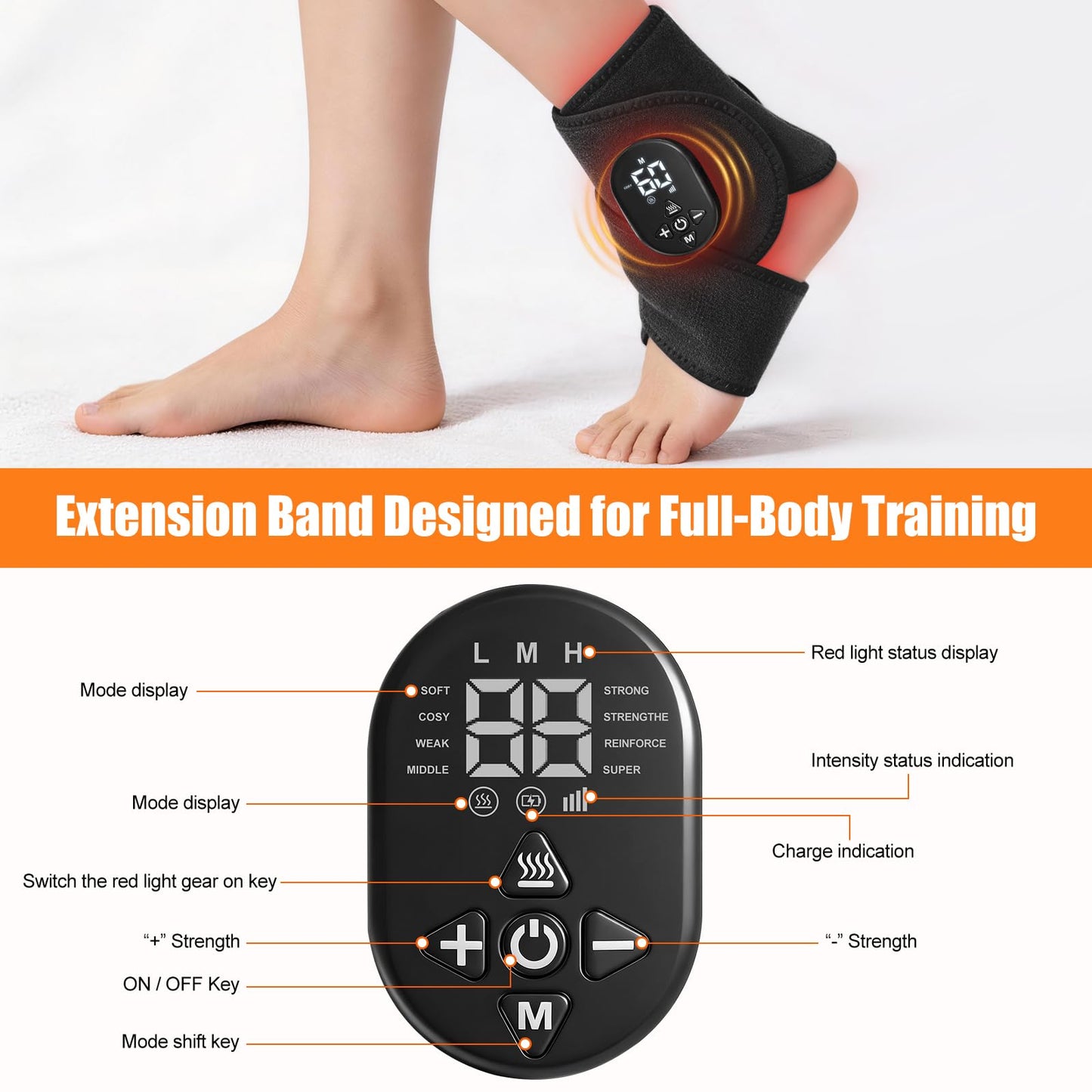 Laokiiy Foot Massager for Neuropathy, with Red Light Therapy for Feet & Ankle, Infrared Neuropathy Triple Therapy Foot Massager with Heat, 8 Massage Modes, 20 Intensity Levels, Body Massager1pack