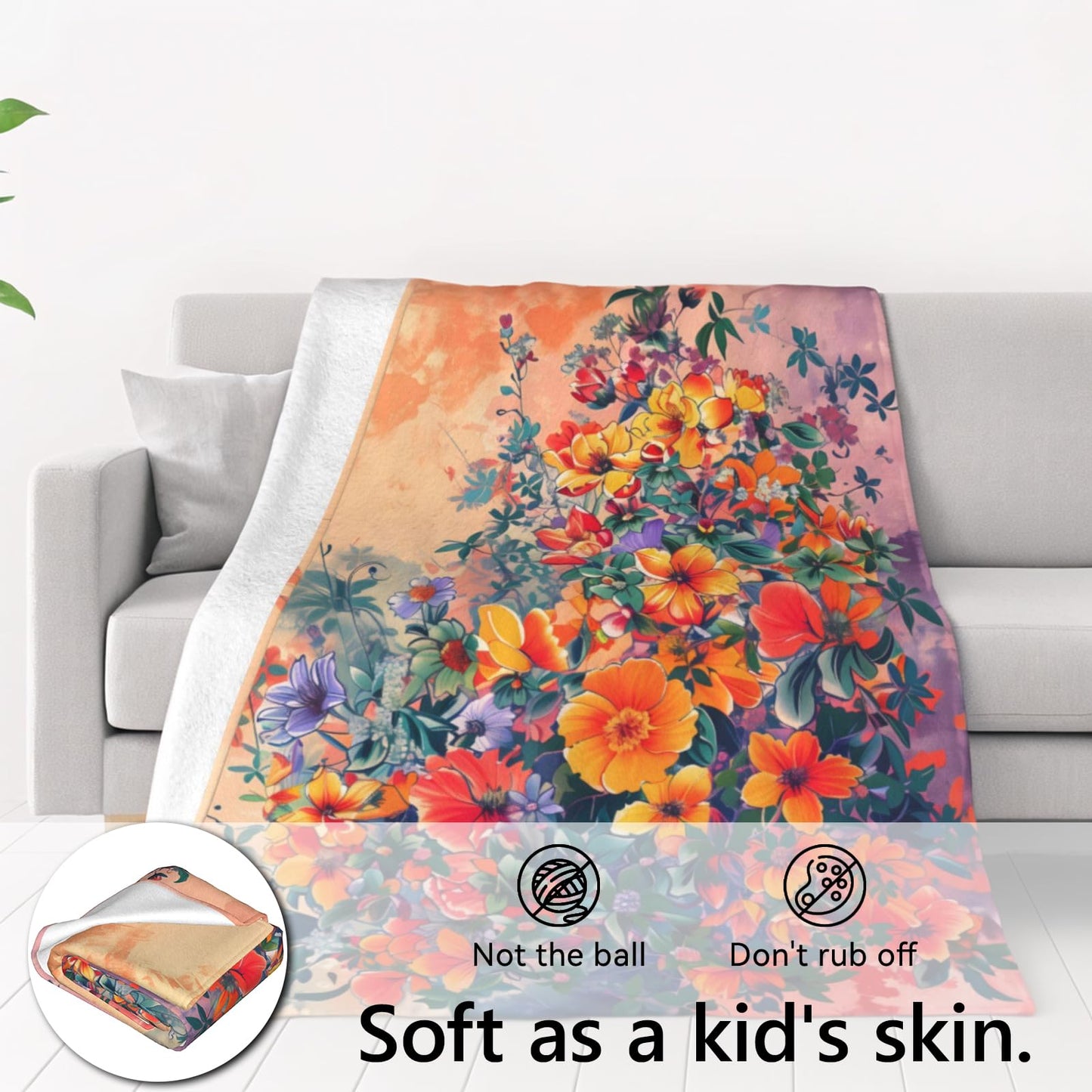 zbezbe Majestic Mountain Waterfall Forest Flannel Blanket Peaceful Alpine Nature River Snow Peak Throw Blankets Lightweight Soft for Party Chair Bed Sofa Camping Travel,Home Decor,Gifts 50x60in