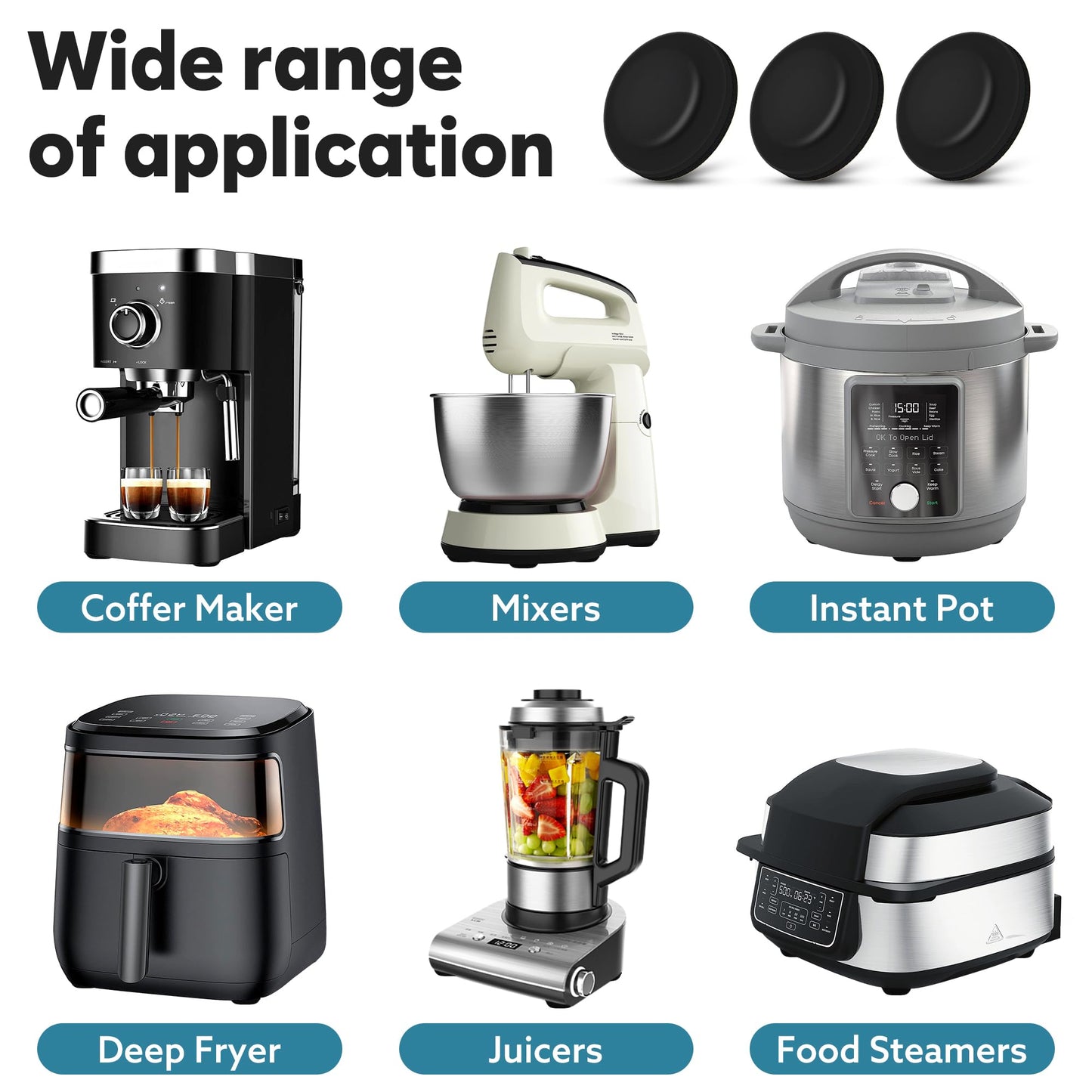Appliance Sliders for Kitchen 24 PCS Self-Adhesive Small Kitchen Finds Appliance Slider Hacks Easy to MovIing & Space Saving Must Have Home Gadgets Mixer Accessories for Countertop