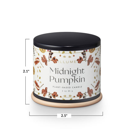 Illume Noble Holiday Collection Midnight Pumpkin Demi Vanity Tin Candle, 3 oz