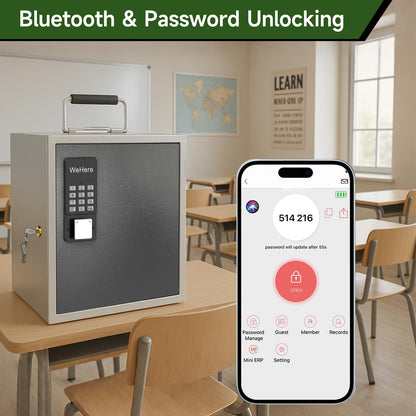 DiDHere 36 Slots Cell Phone Locker with Smart Lock, Portable Phone Storage Locker Box for Classroom School,Storage Phone
