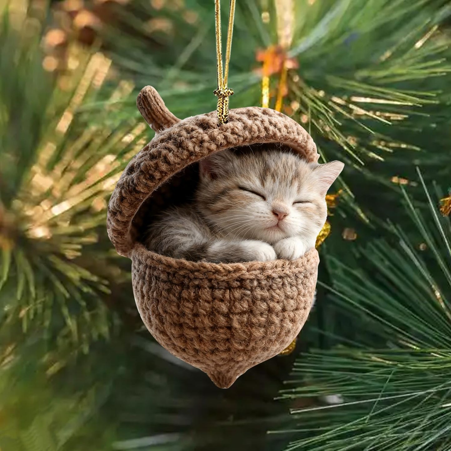 Christmas Tree Decoration,8Pcs Cute Animals Christmas Tree Acrylic Pendant, Fun Pinecone Xmas Hat Xmas Tree Accessories Christmas Pendants Hanging, Cat Hedgehog Penguin Christmas Ornament