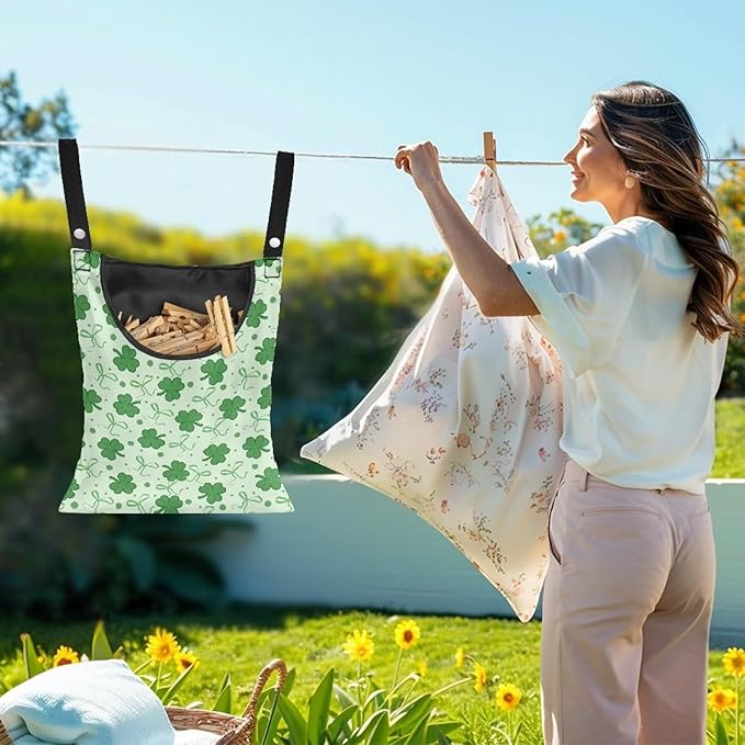 2 Pcs Clothespin Bag, Laundry Hanging Bag Fits Clothes Lines, Pin Bag