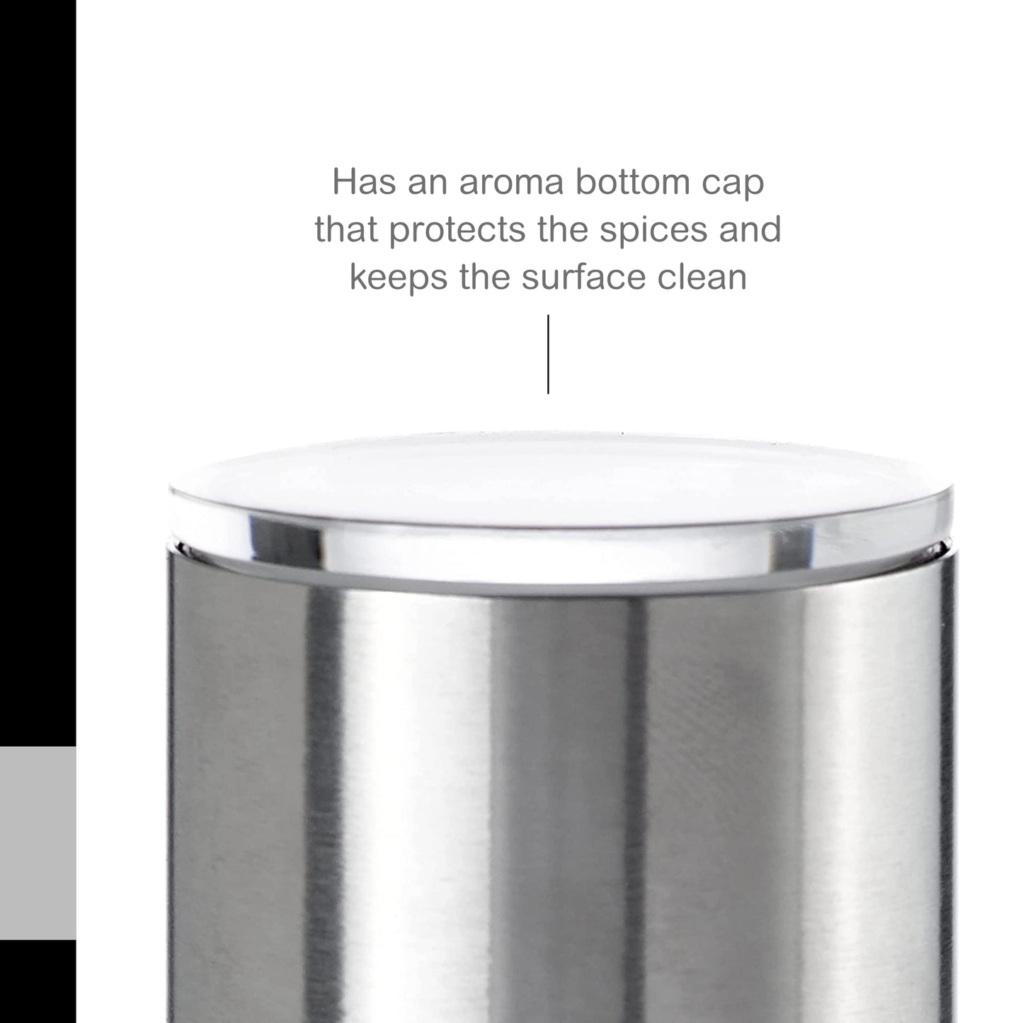 AdHoc Duomill Pure Salt and Pepper Combo Mill - Stainless Steel Salt & Pepper Mill - Handy Salt & Pepper Grinder - Stainless Steel