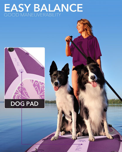 DAMA Premium Yoga&Pets Inflatable Stand Up Paddle Board, 33” Extra Wide Sup Board for Adult on Water, 330lbs Yoga Boardd with Durable SUP Accessories & Carry Bag