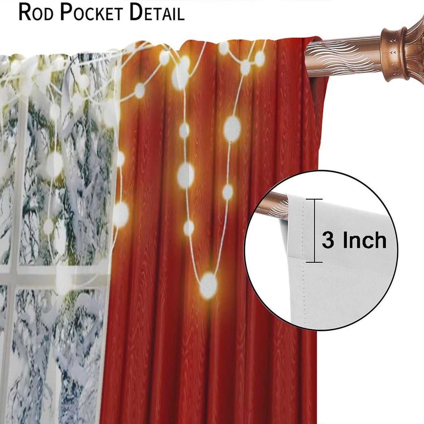 FengMingRui Merry Christmas Curtains Winter Festival Snowman Christmas Tree New Year Christmas Window Treatment Bedroom Living Room Decoration Blackout Decor Window Drapes 52" W X 84" L