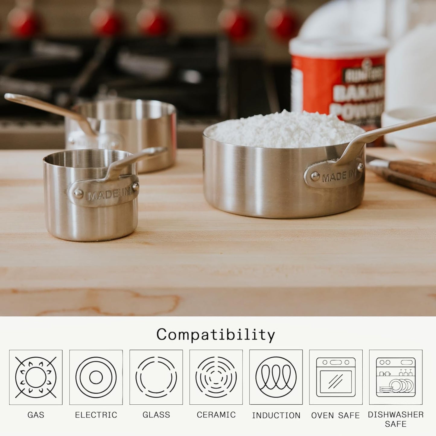 Made In Cookware - Measuring Cup Set - Stainless Steel - Stackable - Dishwasher Safe