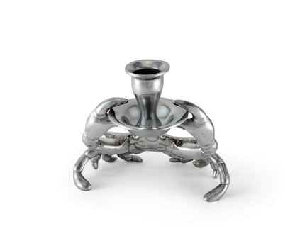 Arthur Court Aluminum Metal Crab Candle Holders/Candlestick - Perfect for Outdoor Table or Ocean/sea décor Quality Durable Silver Metal 5.5 inch Tall