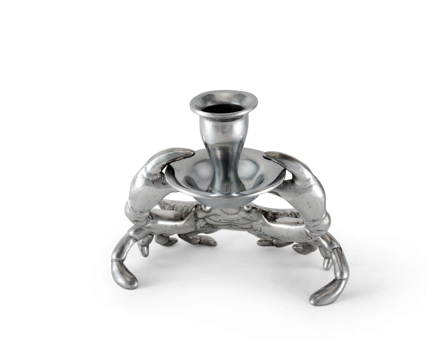 Arthur Court Aluminum Metal Crab Candle Holders/Candlestick - Perfect for Outdoor Table or Ocean/sea décor Quality Durable Silver Metal 5.5 inch Tall