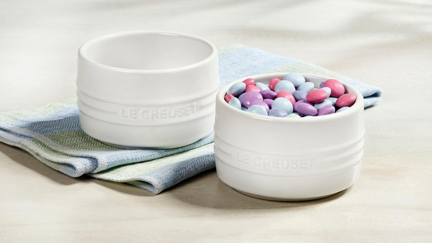 Le Creuset Stoneware Round Straight Wall Ramekin, Set of 2, 7 oz. Each, Sea Salt
