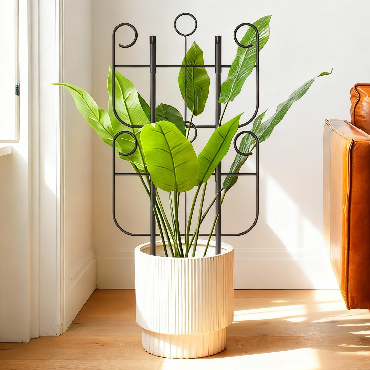 2 Pack Trellis for Climbing Plants Indoor, Expandable Heavy-Duty Metal Trellis for Potted Plants Outdoor, Flowers Vine Ivy, Sturdy Houseplant Pothos Plant Climber Support