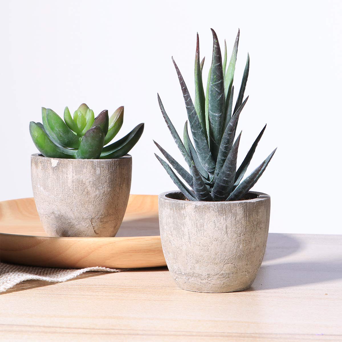 Cabilock Ounona 3pcs Artificial Succulent Plants Set with Pots - Realistic Faux Mini Succulents for Home, Office, and Aesthetic Decor - Perfect for Desk, Living Room, and Bathroom