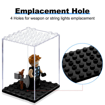 15 Display Cases Fits for Lego Minifigures, Mini-Figures Display Boxes Fits for Lego Figures Display, Single Mini-Figures Storage Case for Figures Collectors, Dust-Proof (Black)