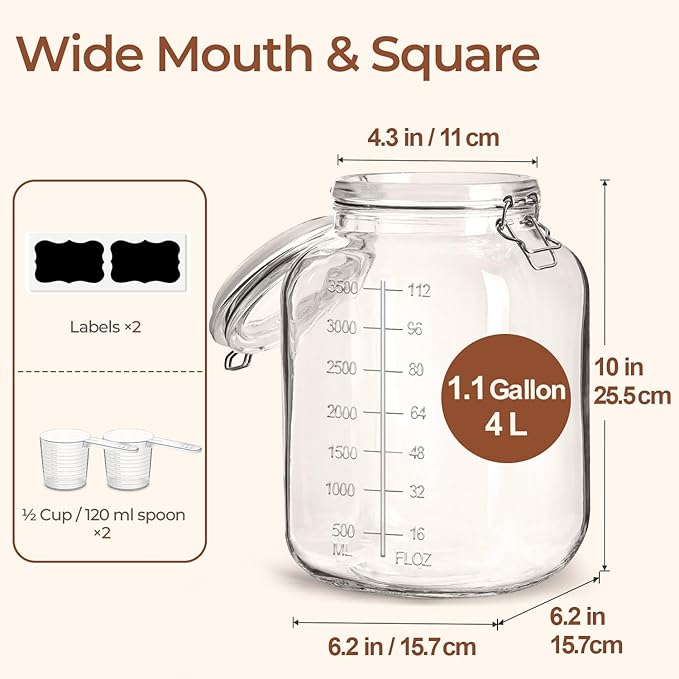 ComSaf Large Glass Storage Containers