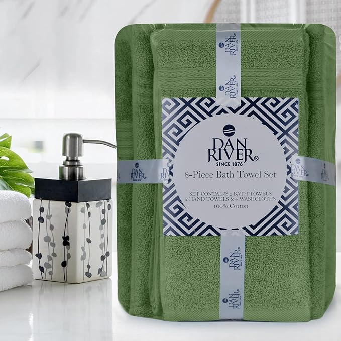 DAN RIVER 8 PC Luxury Bath Towels