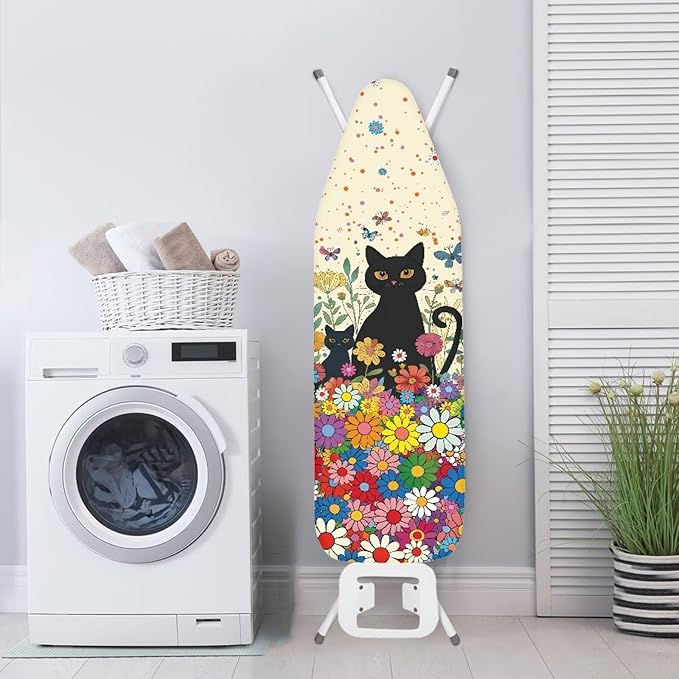 Flower Ironing Board Cover 15x54 Standard Size Black Cat Pattern Ironing Board