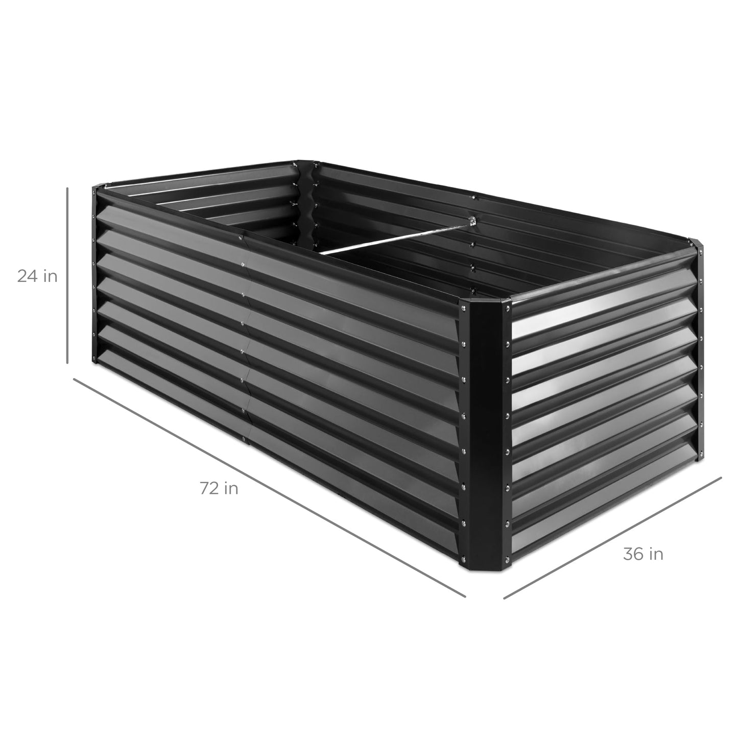Best Choice Products 6x3x2ft Outdoor Metal Raised Garden Bed, Deep Root Box Planter for Vegetables, Flowers, Herbs, 269 Gallon Capacity, 100% Non Toxic Materials - Gray