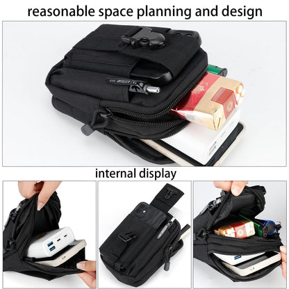 2 Pack Tactical EDC Pouch, Small Utility Pouches molle Phone Pouch Tool Pouch Belt Pouches for Men Tactical Vest Accessories with Aluminum Alloy Carabiner - Black