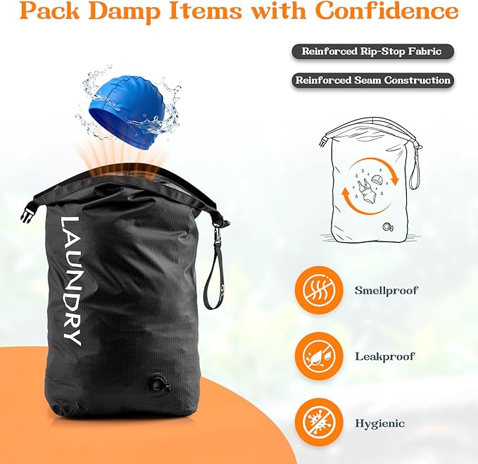 Compression Laundry Bag for Travel, Dirty Clothes Travel Laundry Bags,