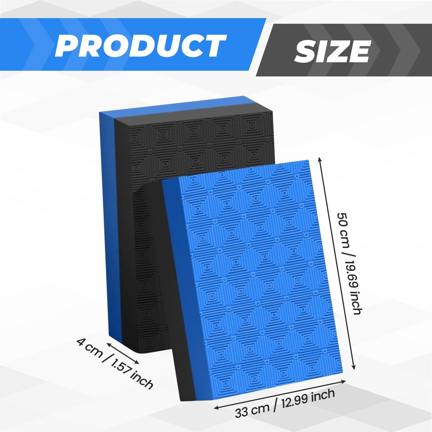 Colaxi Weightlifting Crash Pads for Floor Protection, Deadlift Mat, Weightlifting Crash Mats, Nonslip & Shock Absorbing Silencer Drop Pads for Fitness/Training/Yoga, Black Blue 50x33x4cm