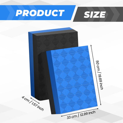 Colaxi Weightlifting Crash Pads for Floor Protection, Deadlift Mat, Weightlifting Crash Mats, Nonslip & Shock Absorbing Silencer Drop Pads for Fitness/Training/Yoga, Black Blue 50x33x4cm