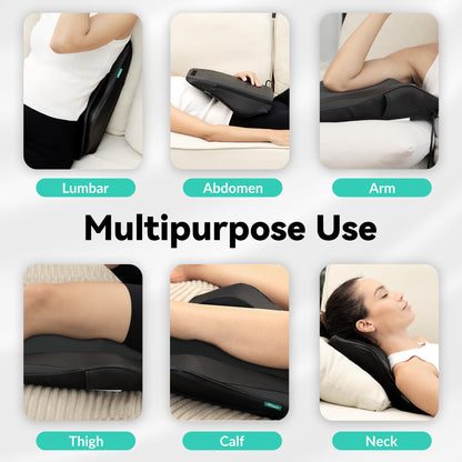 Snailax Back Massager for Back Pain Deep Tissue, Shiatsu Neck and Back Massager with Heat, Vibration, Kneading Massage Pillow for Neck, Shoulder, Gifts for Mom, Dad