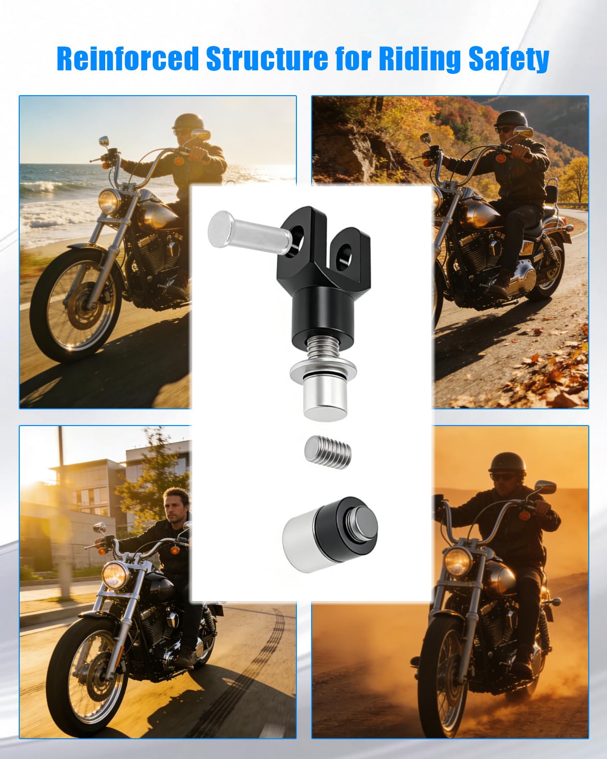 Motorcycle Foot Pegs Mount Supports Footrest Mounting Clevis Hardware Kit 29mm Fit for Harley Davidson FX Softail FXST FXR Low Rider Custom FXLR FXR Super Glide, Male Mount Style