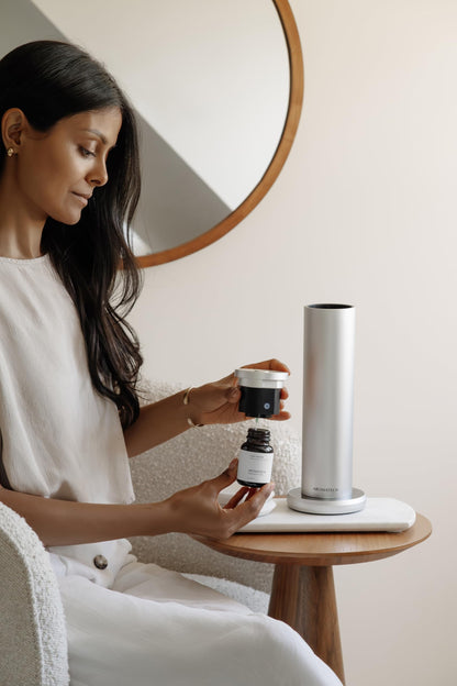 AromaTech New AroMini BT Plus Scent Diffuser w/Bluetooth – Cold-Air Diffusion Scent Machine for Home, Office, Hotel, Spa – Nebulizing Diffusion System for Essential Oil Blends (Black)