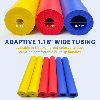 Foam Grip Tubing 6pcs Adaptive Utensils Grip Tubing, Built up Grip Aid for Utensils, Tools and Pens for Elderly, Disabled, Arthritic, Handicapped