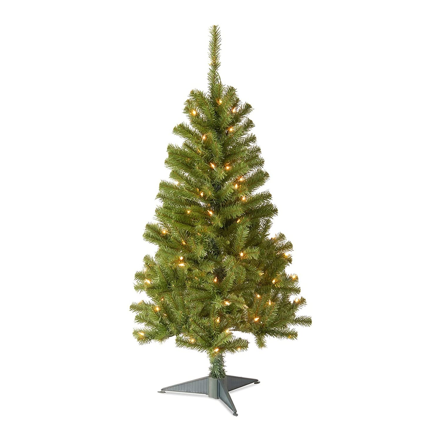 National Tree Company 4 ft Pre-Lit Grande Canadian Fir Mini Artificial Christmas Tree, 100 Clear Lights, 230 Tips, Includes Stand, Green