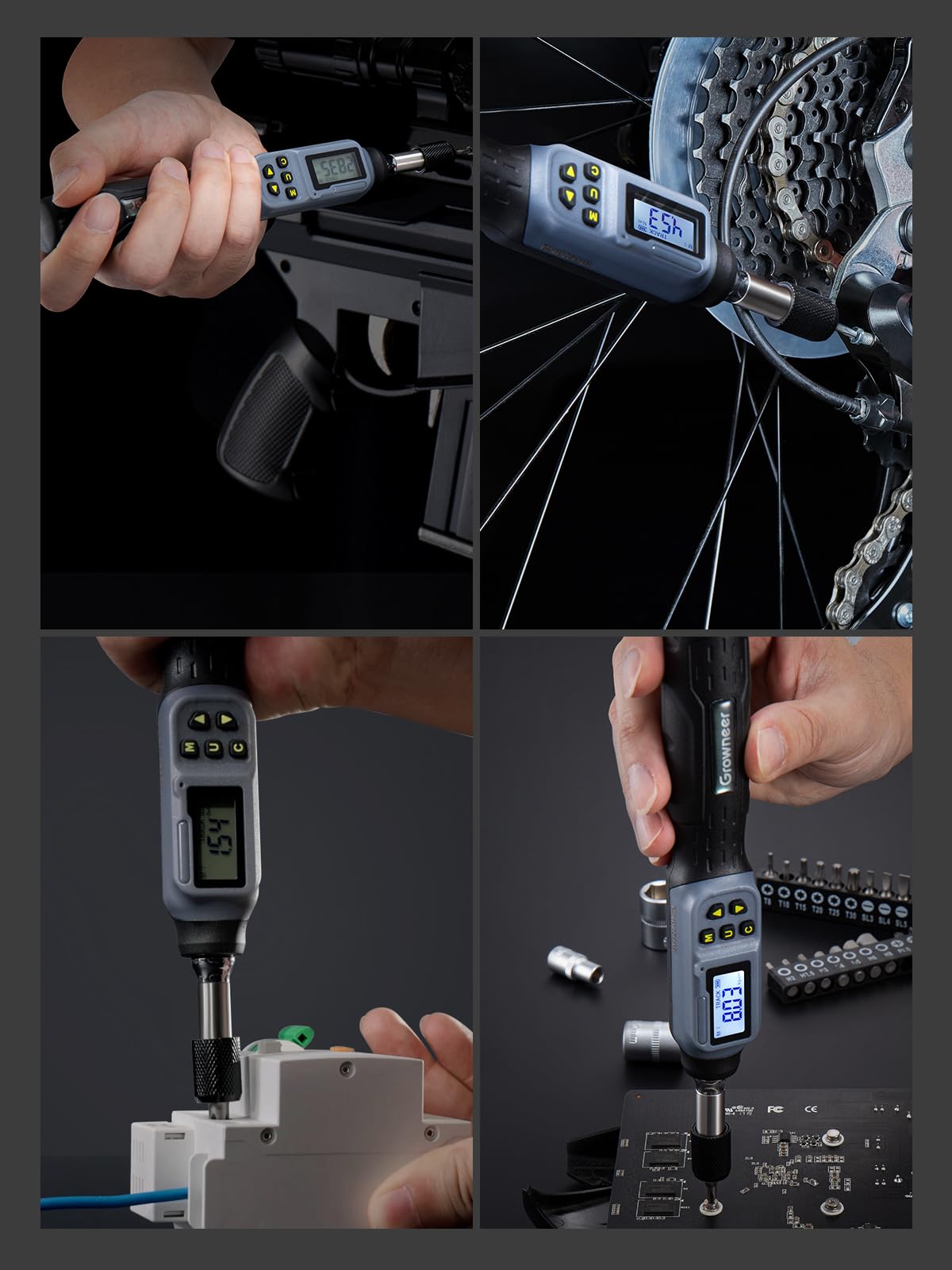 GROWNEER Digital Torque Screwdriver, 2.66-53.1 in-lbs/0.3-6 Nm, 1/4'' Drive Inch Pound Torque Screwdriver Electrician with Buzzer & LED Indicator, 27 in 1 Set