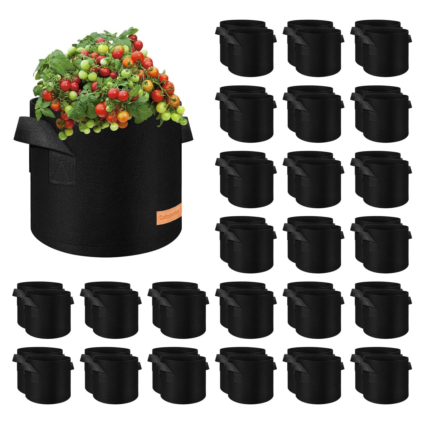 Cskunxia 40-Pack 10 Gallon Grow Bag, Non-Woven Fabric Pots with Handles, Garden Planting Bag for Potatoes, Carrots, Tomatoes and Other Vegetables, Fruits