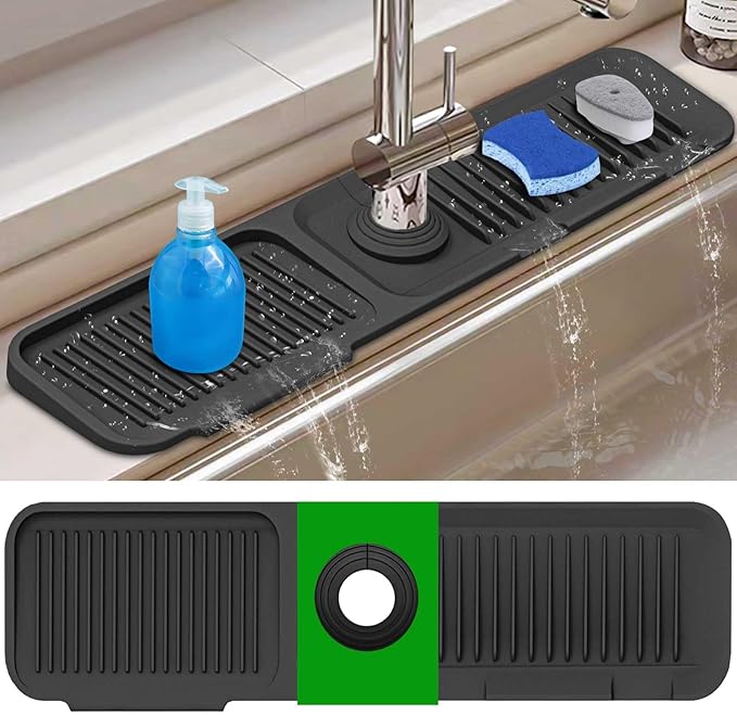 Sink Splash Guard, 5°Slope Silicone Draining Mat