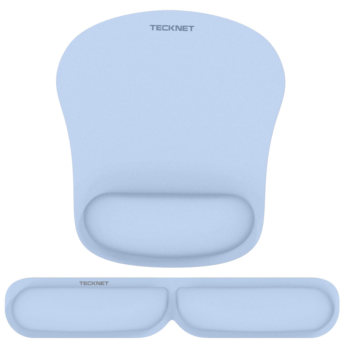 TECKNET Ergonomic Keyboard Wrist Rest and Mouse Pad, Foldable Memory Foam Wrist Rest for Computer Keyboard, Durable Mousepad for Computer Laptop Mac, Lightweight for Easy Typing and Pain Relief, Blue