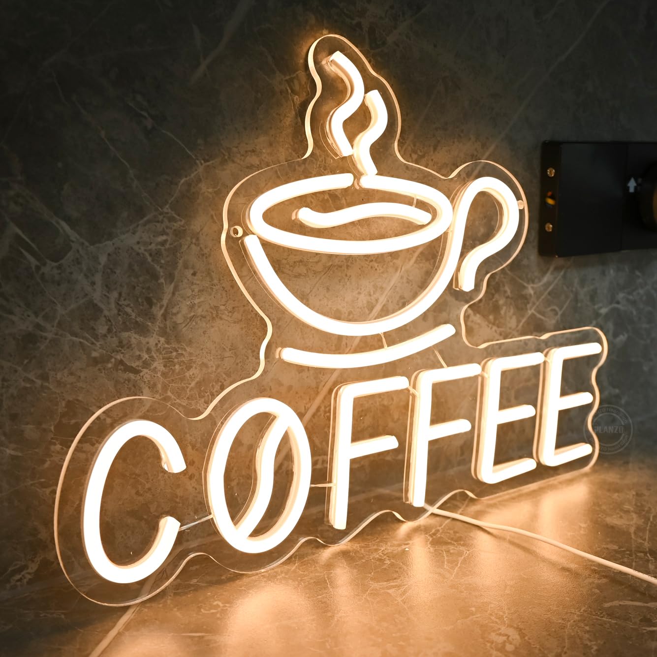 Planzo Coffee Neon Signs Light for Restaurant Coffee Shop Home Cafe Bar Beer Pub Store Ad Window Display Kitchen Bedroom Man Cave Birthday Party Light Up Wall Sign Decor 5V USB