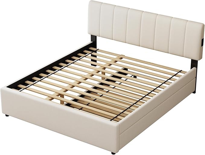 Queen Size Upholstered Platform Bed