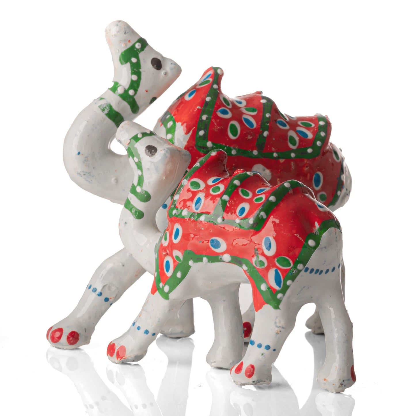 Tarini Gallery Traditional Indian Rajasthani Showpiece Table Home Office Festive Party Decoration Décor & Gifting (White Camel Family Set of 3)