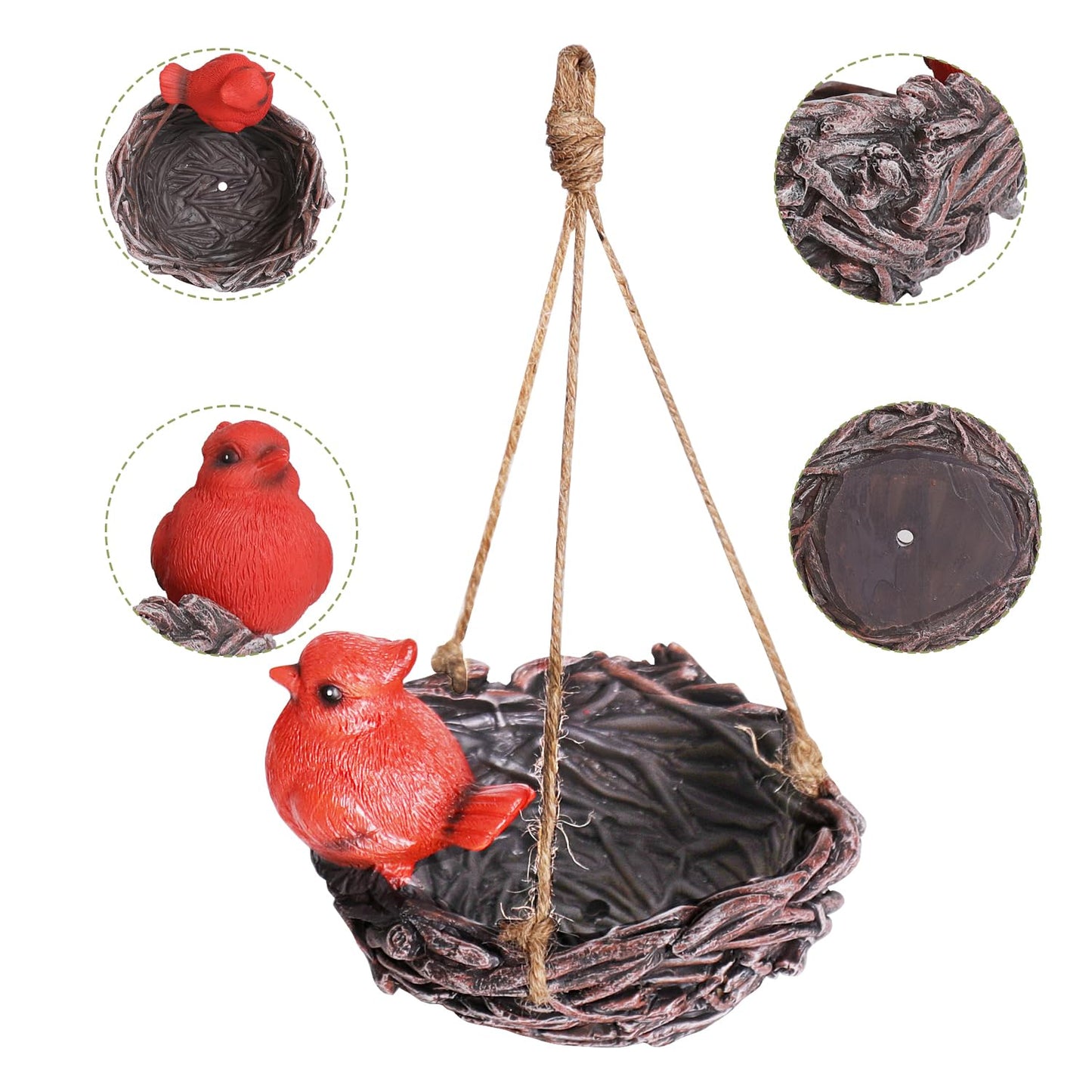 NINIPAPA Hanging Planters for Plants Swing Funny Bird Nest Plant Pots, Cute Outdoor Indoor Garden Succulent Flower Pot with Drainage, Unique Gift on Birthday, Christmas